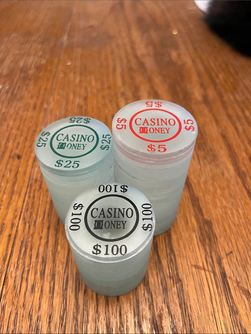 Vintage Glass Casino Poker Chip Stack Paperweight 2 1/2” Tall
